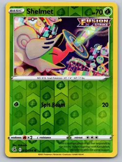 Shelmet 013/264 Common Fusion Strike Pokemon Reverse Holo Near Mint - Image 1