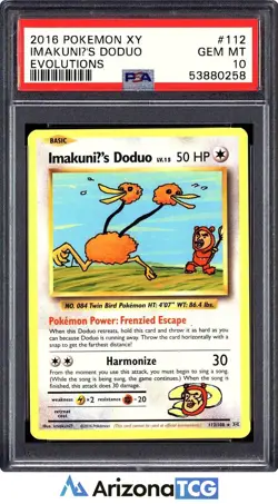 Pokemon 2016 Imakuni's Doduo 112/108 Secret Rare Evolutions GEM MINT PSA 10 - Image 1
