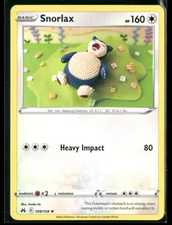 Snorlax 109/159 Rare Crown Zenith Pokemon Near Mint - Image 1
