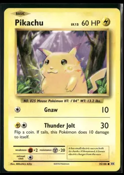 Pikachu 35/108 Common Evolutions Pokemon Lightly Played - Image 1