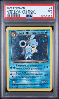 2002 POKEMON LEGENDARY COLLECTION #4 DARK BLASTOISE-HOLO PSA 7 - Image 1