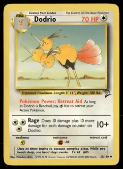 Dodrio 37/130 Uncommon Base Set 2 Pokemon Lightly Played - Image 1