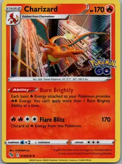 Charizard 010/078 Pokemon GO Pokemon TCG Holo R NM - Image 1