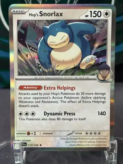 Pokemon Hop's Snorlax Journey Together #117/159 Rare Holo Near Mint - Image 1