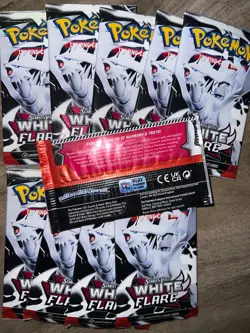 X10 Pokemon White Flare Pokemon Booster Pack 100 Total Cards (10 Packs) SEALED - Image 2