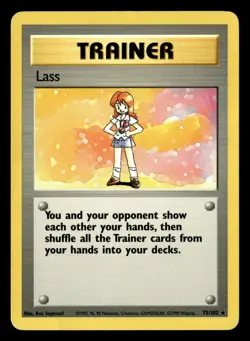 Lass 75/102 Rare Base Set Unlimited Pokemon Card - 5 - Image 2
