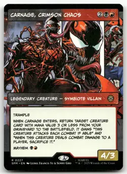 Carnage, Crimson Chaos (Borderless) #227 (NM) Spider-Man SPM Magic MTG - Image 1