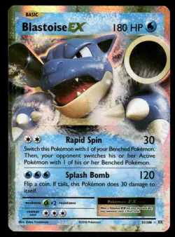 Pokemon Cards Blastoise EX 21/108 Evolutions Holo EX Rare MP - Image 1