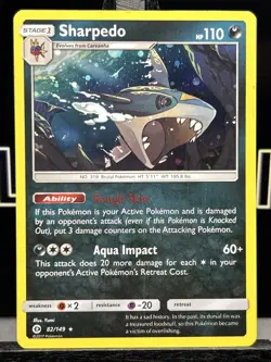 Sharpedo 82/149 Cosmos Holo Promo Pokemon 2017 Sun & Moon LP - Image 3