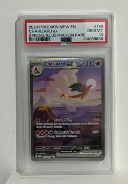 2023 POKEMON MEW EN-151 Special Illustration RARE #199 CHARIZARD EX PSA 10 GM MT - Image 1