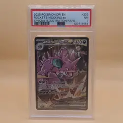 Pokemon TCG Team Rocket's Nidoking ex Sv10 233/182 SIR Holo EN PSA 7 - Image 1