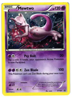 Pokemon TCG Mewtwo Promo Holo XY101 XY Black Star Promo LP/MP - Image 1