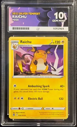 ⭐ ACE 10 Raichu 050/195 ⭐ Pokemon SWSH Silver Tempest - Image 1