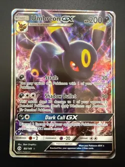 2017 Pokemon Sun & Moon Umbreon GX #80/149 Base Set Holo - Image 1
