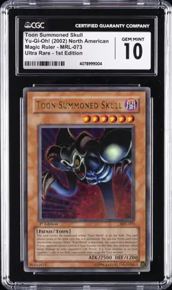 2002 YU-GI-OH! MAGIC RULER NORTH AMERICAN TOON SUMMONED SKULL CGC 10 GEM MINT - Image 1