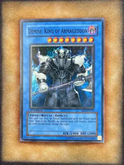 Yugioh Demise, King of Armageddon SOI-EN035 Super Rare 1st Ed NM - Image 1