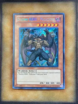 Yugioh Destiny HERO - Malicious RYMP-EN034 Secret Rare NM - Image 1