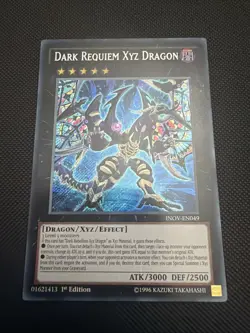 Yu-Gi-Oh Dark Requiem Xyz Dragon Secret Rare Card INOV-EN049 1st Edition - Image 1