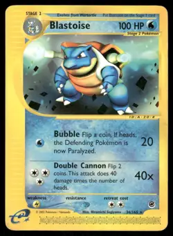 Pokemon Cards Blastoise 36/165 Expedition Base Set Rare MP - Image 1