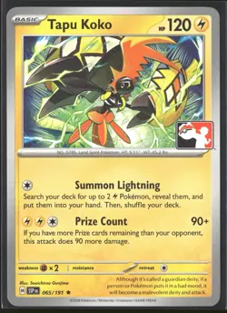 Tapu Koko Rare Prize Pack Series Cards 065/191 NM - Image 1