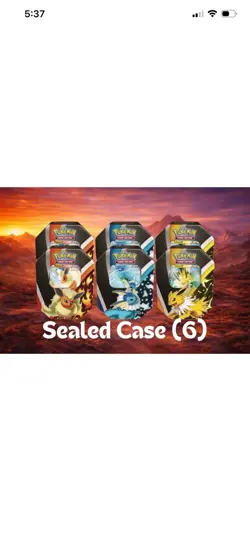 Sealed Case of 6 Pokemon Eevee Evolutions Tins Flareon, Jolteon , & Vaporeon 820650809057 - Image 4