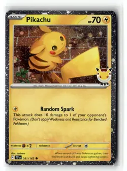 Pikachu (Pokemon Day 2026) 051/162 Pokemon Holo NM/M - Image 1