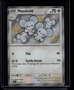 Pokemon TCG Maushold 210/091 Paldean Fates Shiny Rare NM - Image 1