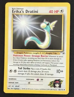 Erika's Dratini Gym Heroes 042/132 Uncommon Regular Unlimited Pokemon TCG LP+ - Image 1