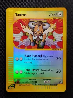 (GD-EX) Tauros 133/165 2002 Expedition Base Set Reverse Holo Pokemon Card - Image 1