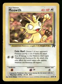 Meowth - 62/82 - Common - Team Rocket - Pokemon Card - HP - Image 1