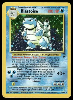 Pokemon Cards Blastoise 2/130 Base Set 2 Holo Rare MP - Image 1