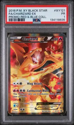 Pokemon Red Blue Collection PSA 1 Charizard EX Holo #XY121 Black Star Promo (C) - Image 1