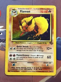 Pokemon Flareon Holo Rare Jungle Unlimited Edition 3/64 - Image 1