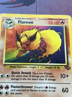 Pokemon Flareon Holo Rare Jungle Unlimited Edition 3/64 - Image 2