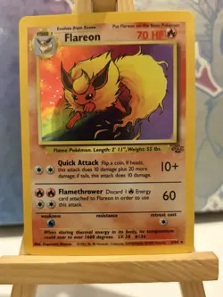Pokemon Flareon Holo Rare Jungle Unlimited Edition 3/64 NM/LP - Image 1