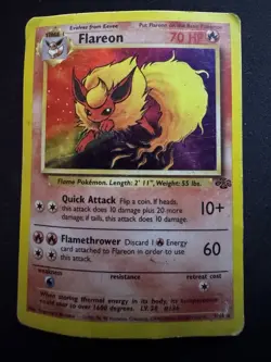 Pokemon Flareon Holo Rare Jungle Unlimited Edition 3/64 - Image 1