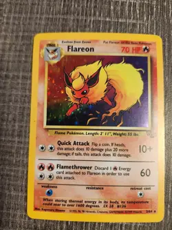 Flareon 3/64 Jungle Set Unlimited Edition Holo Rare Pokemon TCG MP - Image 1