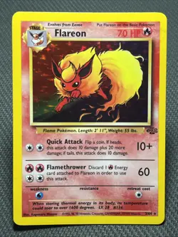 Flareon 3/64 Holo Rare Jungle Pokemon Unlimited Holo - Image 1