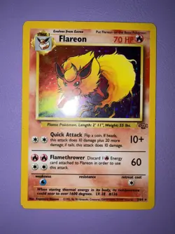 Pokemon - Jungle Set Unlimited 1999 WOTC - Flareon 3/64 Holo Rare - MP - Image 1