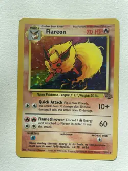 Pokemon TCG Flareon Jungle 3/64 Holo Unlimited Holo Rare - Image 1