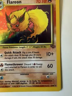Pokemon TCG Flareon Jungle 3/64 Holo Unlimited Holo Rare - Image 4
