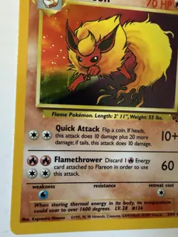 Pokemon TCG Flareon Jungle 3/64 Holo Unlimited Holo Rare - Image 5