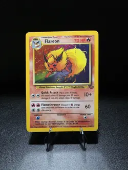 Pokemon TCG Flareon Jungle Holo Card 3/64 Unlimited Rare Pen On Back - Image 1