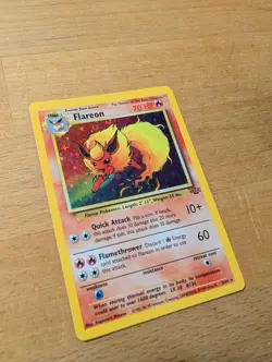 Pokemon TCG Flareon Jungle Holo Rare 3/64 Unlimited 70 HP English 1999 - Image 2