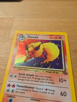 Pokemon TCG Flareon Jungle Holo Rare 3/64 Unlimited 70 HP English 1999 - Image 4