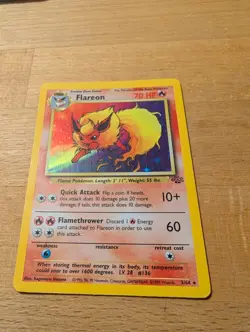 Pokemon TCG Flareon Jungle Holo Rare 3/64 Unlimited 70 HP English 1999 - Image 5