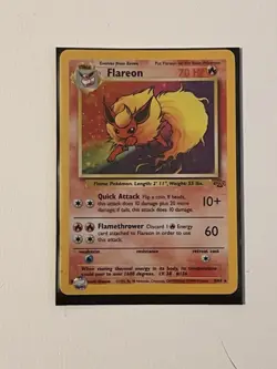 Flareon 3/64 Holo Rare Unlimited Jungle Set Pokemon TCG Card 1999 English - Image 2