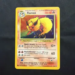 No Symbol Error - Pokemon Flareon Jungle 3/64 Holo Rare Unlimited LP - Image 1