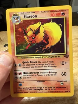 Pokemon TCG Flareon Jungle 3/64 Holo Unlimited Holo Rare - Image 1