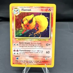 Pokemon tcg Flareon Jungle Holo Rare 3/64 Unlimited MISSING JUNGLE SIGN - Image 1